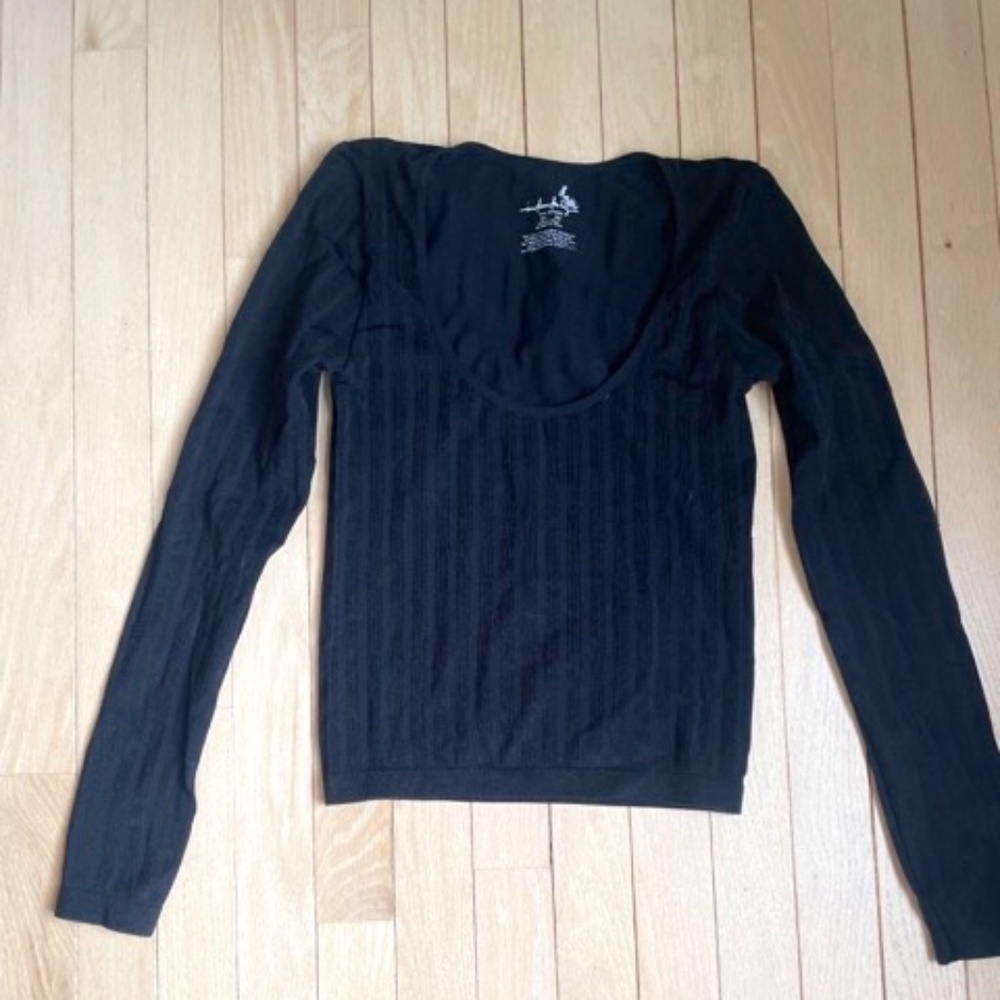 free people stretchy crop long sleeve shirt